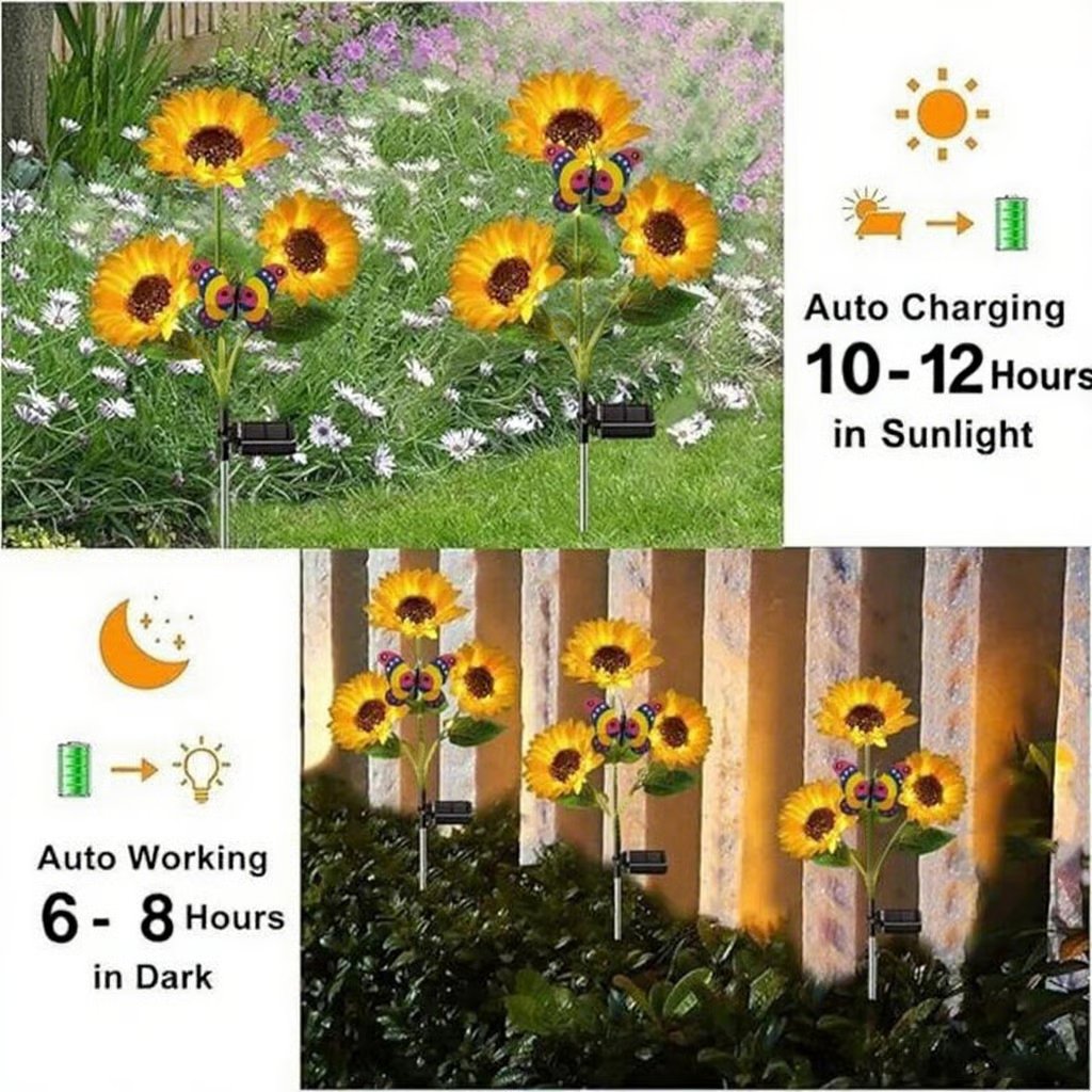 Sunhaven™ – Realistic Solar LED Sunflower Garden Lights, Auto Dusk-to-Dawn Glow, IP65 Waterproof + 50% OFF