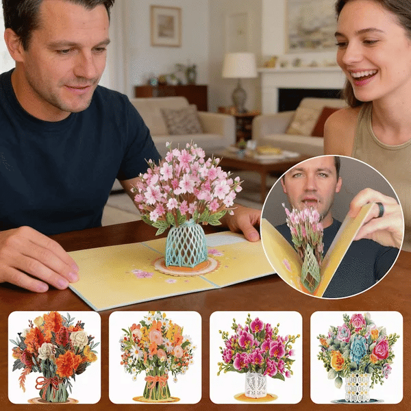 Bloomfold™ – 3D Pop-Up Floral Bouquet Card with Hidden Message Slot + 50% OFF