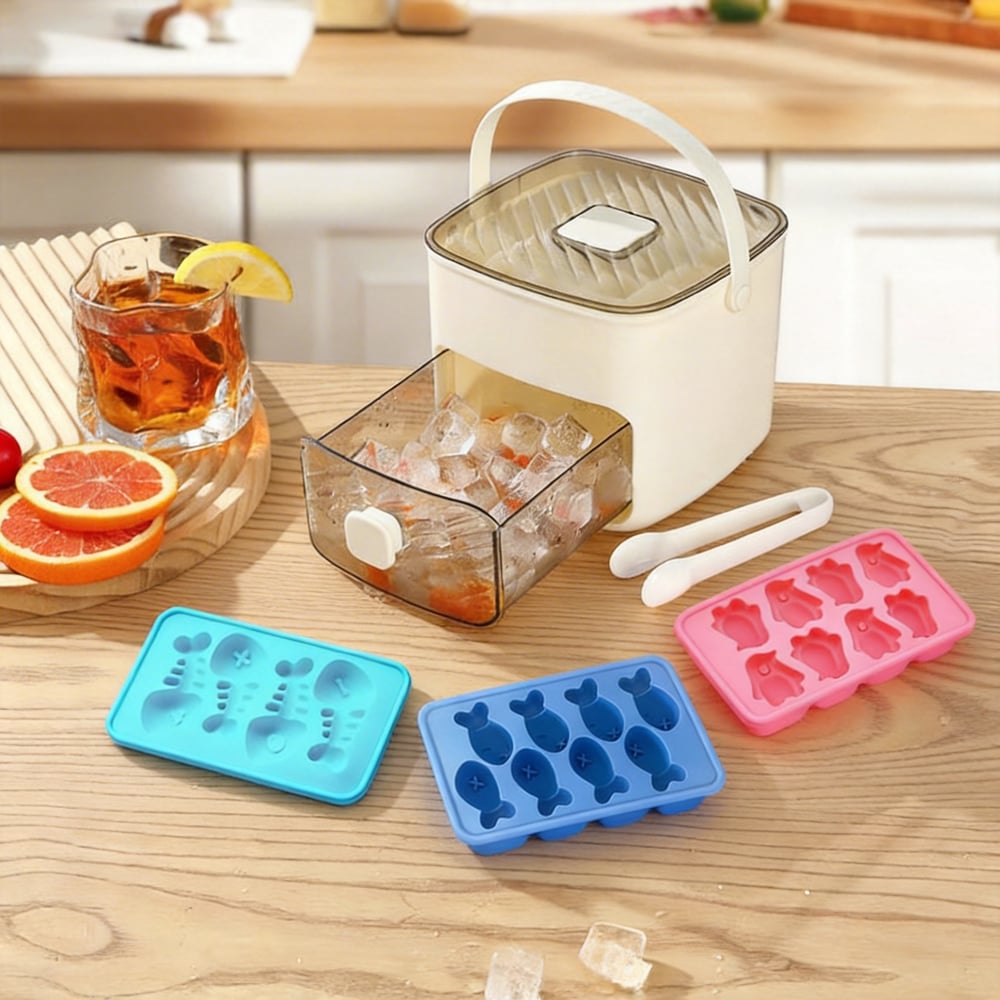 The AuraChill Ice Station — 2-in-1 Large Capacity Ice Maker &amp; Storage Bin + 50% OFF