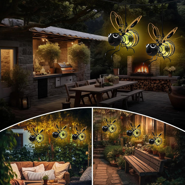 HoneyHollow™ – Solar-Powered Hanging Bee Garden Light with Warm LED Glow + 50% OFF