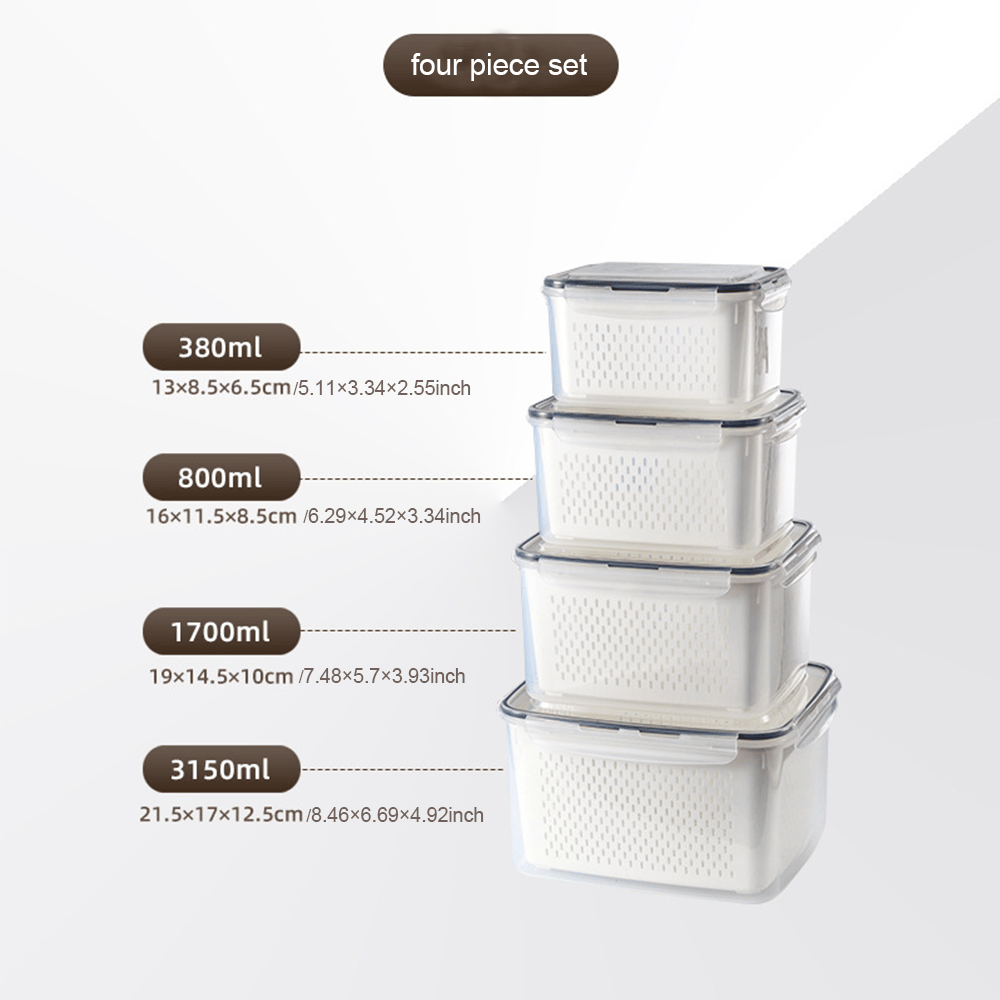 Larder™ – Double-Drain Freshness Containers for Fridge Organization + 50% OFF