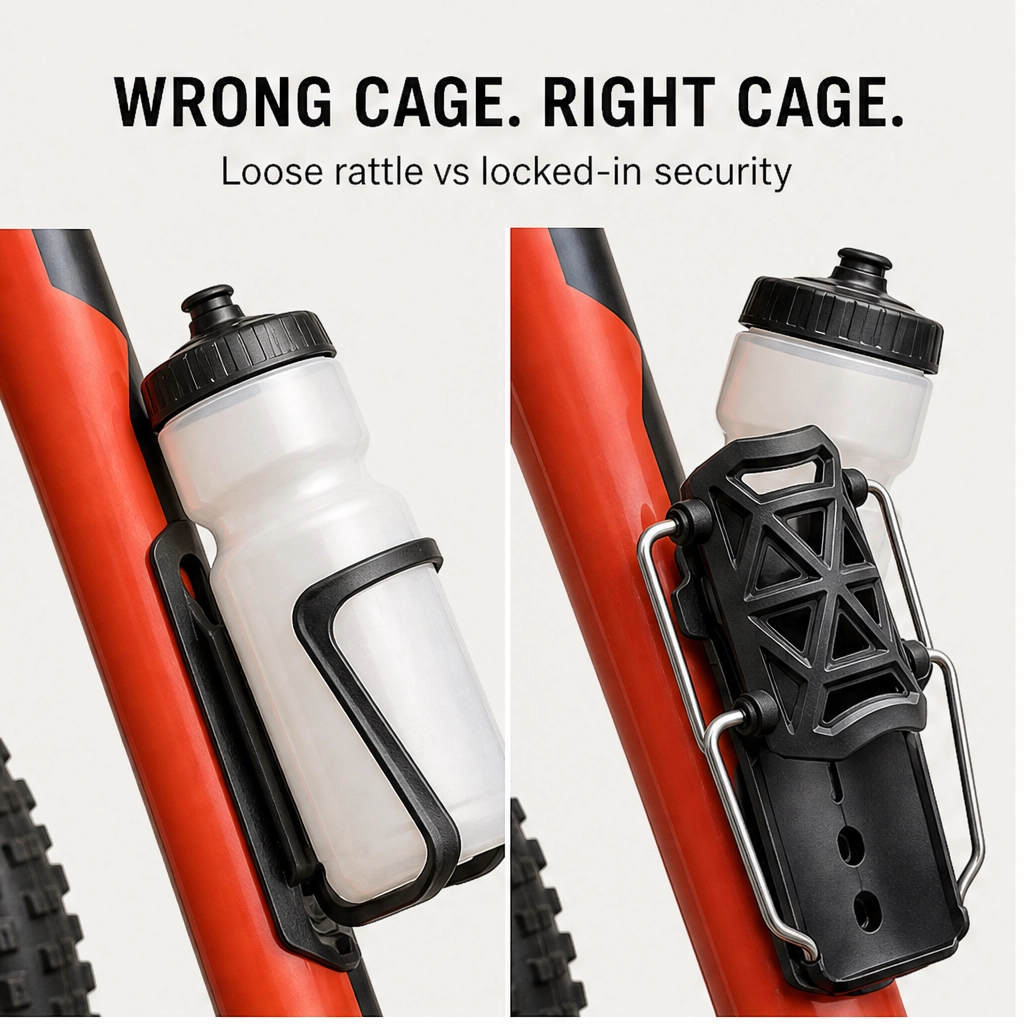 Talon™ – Universal-Fit Adaptive Bike Bottle Cage with 360° Rotation &amp; Tool-Free Mount + 50% OFF