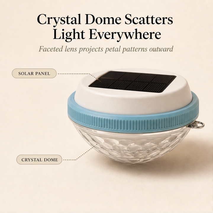 Glowcove™ – Solar-Powered Floating Pool Light with 7-Color Diamond Prism &amp; Dusk-to-Dawn Sensor + 50% OFF