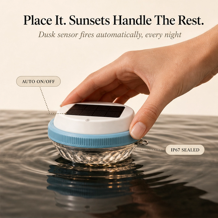 Glowcove™ – Solar-Powered Floating Pool Light with 7-Color Diamond Prism &amp; Dusk-to-Dawn Sensor + 50% OFF