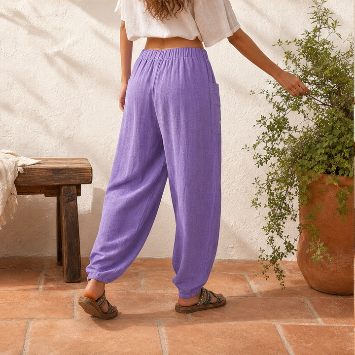 Linaria™ – Breezy Wide-Leg Linen-Cotton Pants with Deep Pockets + 50% OFF