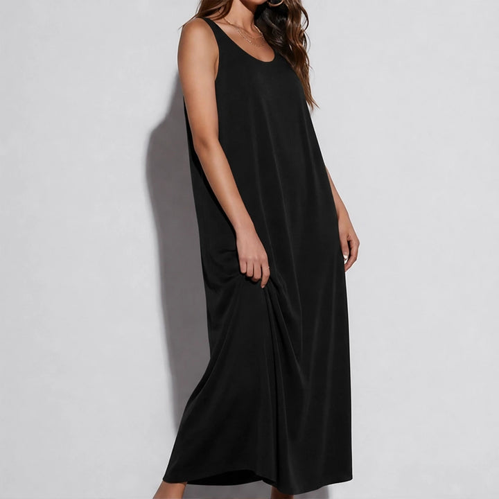 Driftbloom™ – Sleeveless A-Line Maxi Dress with Hidden Pockets + 50% OFF