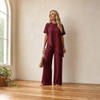 Driftelle™ – Asymmetrical Hem Top & Wide-Leg Pants 2-Piece Lounge Set + 50% OFF