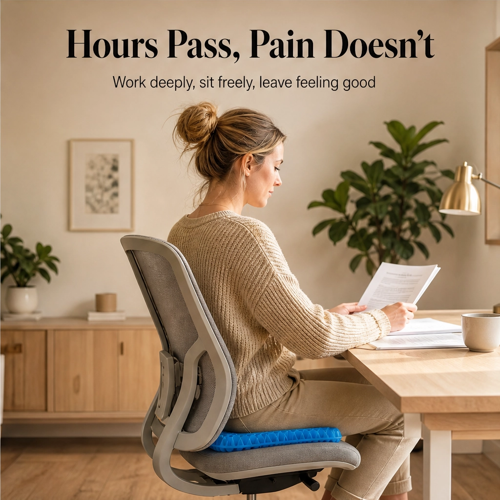 Cradlewell™ – Double-Layer Gel Seat Cushion for All-Day Pressure &amp; Pain Relief + 50% OFF
