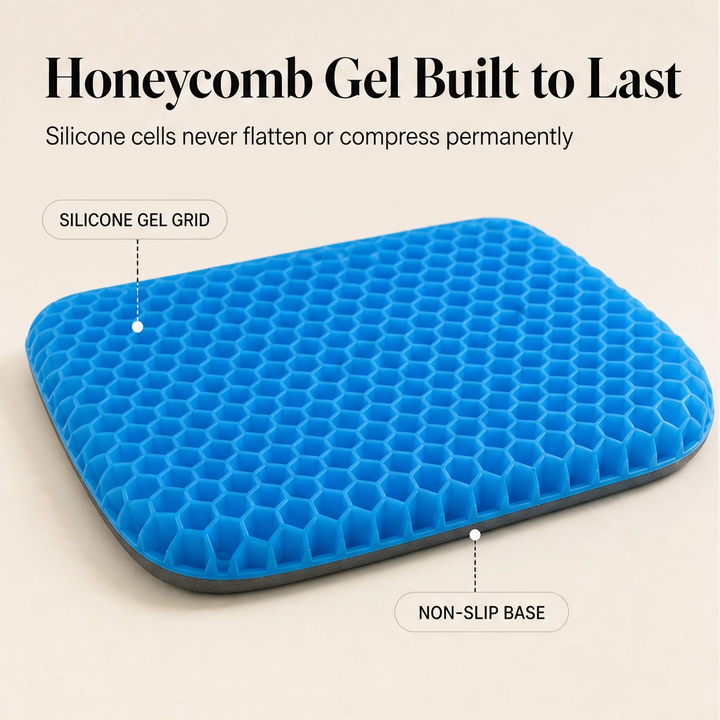 Cradlewell™ – Double-Layer Gel Seat Cushion for All-Day Pressure &amp; Pain Relief + 50% OFF