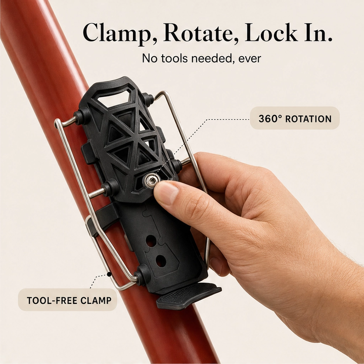 Talon™ – Universal-Fit Adaptive Bike Bottle Cage with 360° Rotation &amp; Tool-Free Mount + 50% OFF