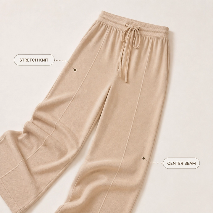 Soléne™ – Ribbed Knit Sleeveless Crop Top &amp; Wide-Leg Pants 2-Piece Set + 50% OFF