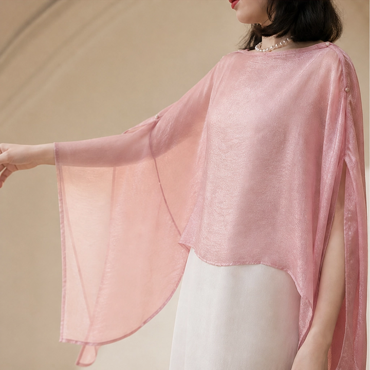 Gossamere™ – Lightweight Linen Cape-Sleeve Drape Shawl + 50% OFF