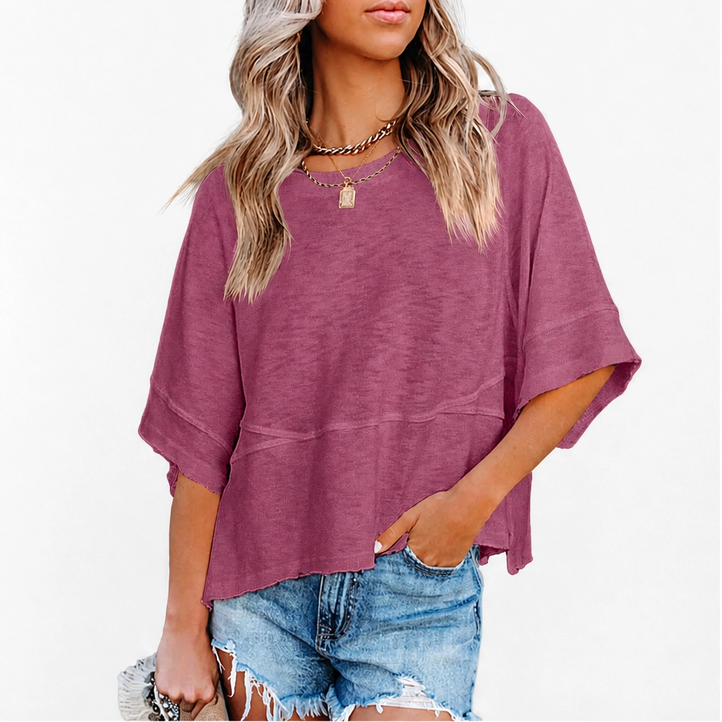 Cove™ – Breezy Batwing Half-Sleeve Crewneck Summer Tee + 50% OFF