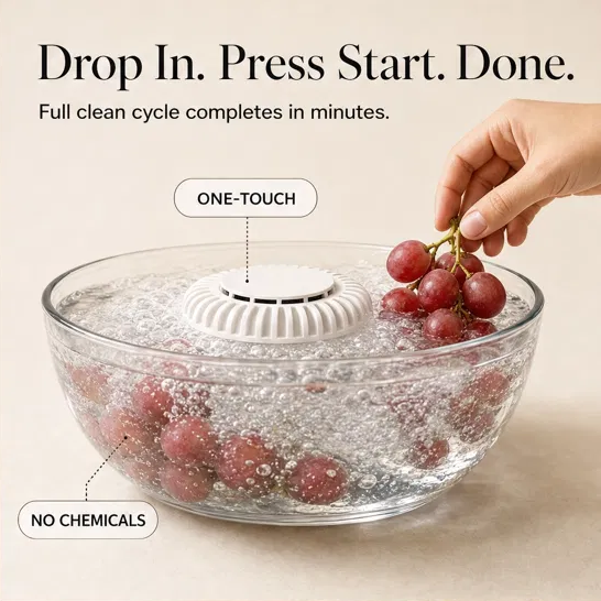 Lumicrisp™ – UV Sterilizing Bubble Washer for Fruits, Vegetables &amp; Seafood + 50% OFF