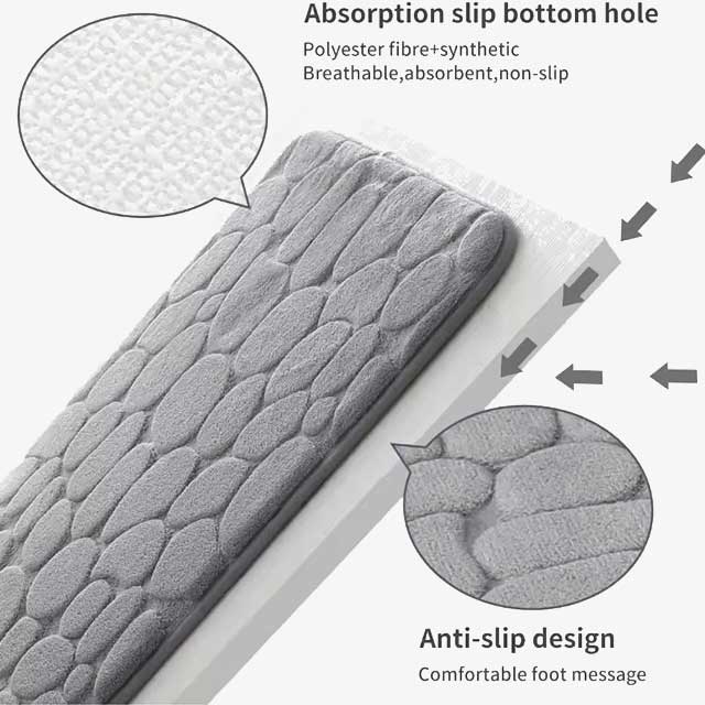 Pebbla™ – Cobblestone Memory Foam Non-Slip Bath Mat + 1+1 FREE