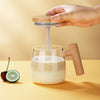 Brewell™ – Self-Stirring Glass Mug with Wood-Grain Lid & One-Touch Whisk + 50% OFF