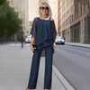 Soirella™ – Asymmetric Chiffon Overlay & Wide-Leg Pant 2-Piece Set + 50% OFF