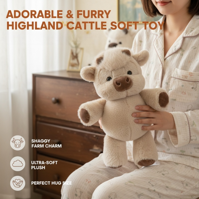 Heather &amp; Hoof™ – Ultra-Soft 14" Highland Cow Plush Cuddle Companion + 50% OFF