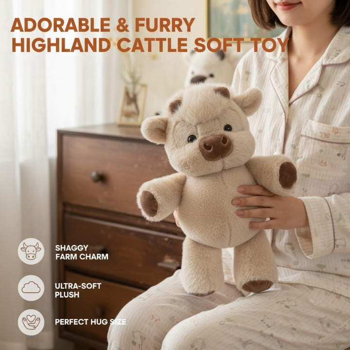 Heather &amp; Hoof™ – Ultra-Soft 14" Highland Cow Plush Cuddle Companion + 50% OFF