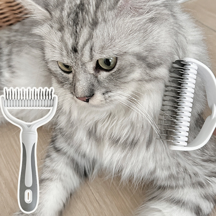Coatcraft™ – Dual-Sided Dematting &amp; De-Shedding Rake for Dogs &amp; Cats + 50% OFF